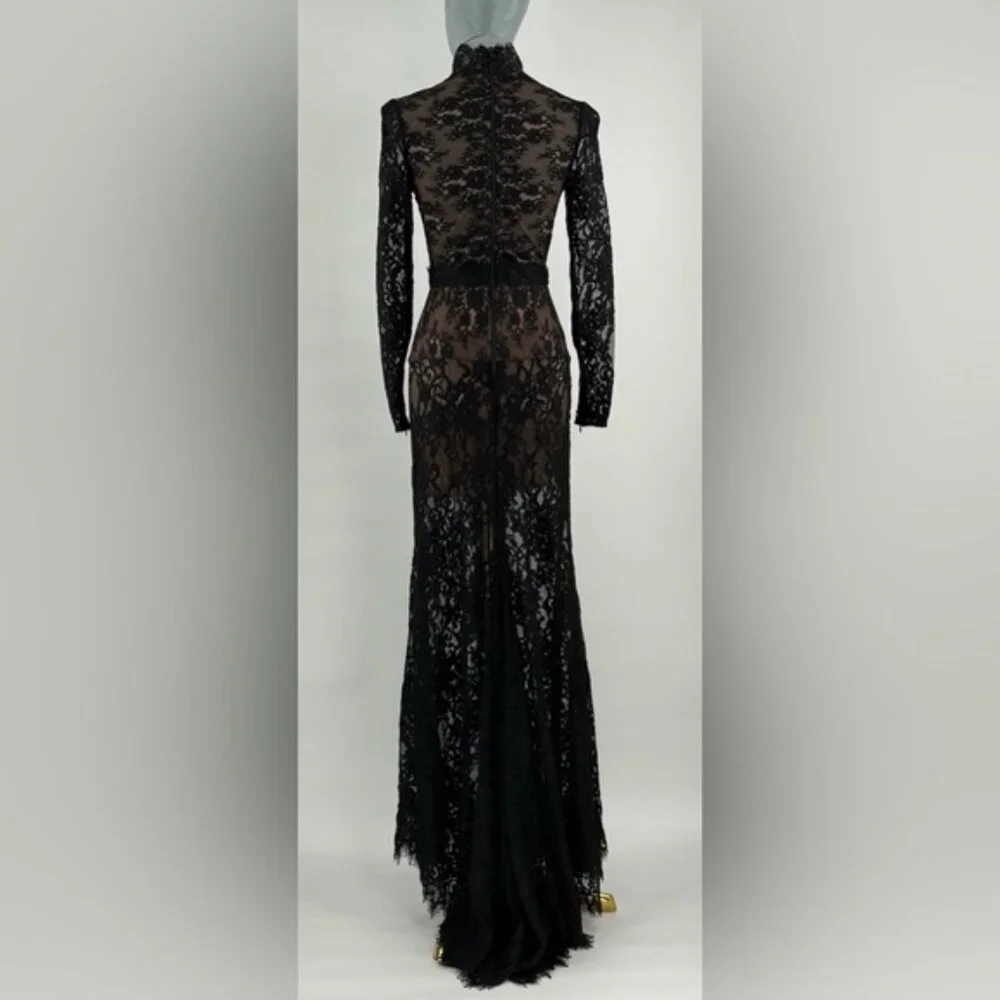 🆕 BRONX & BANCO 🧿 NWOT Eleanor Black Lace Cut Out Gown, Sz XS US 2 - Picture 9 of 16